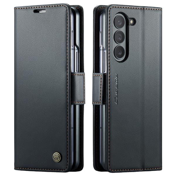 Flip-etui til Samsung S22 - Sort læder telefoncover