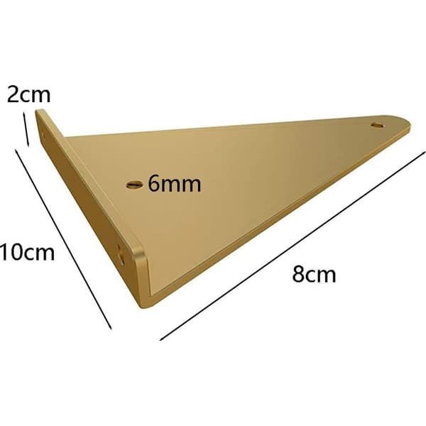 2 stk. stålhyldebeslag – Trekant 8x10cm – Høj bæreevne – Usynlig vægmontering – Til bogreoler og møbler
