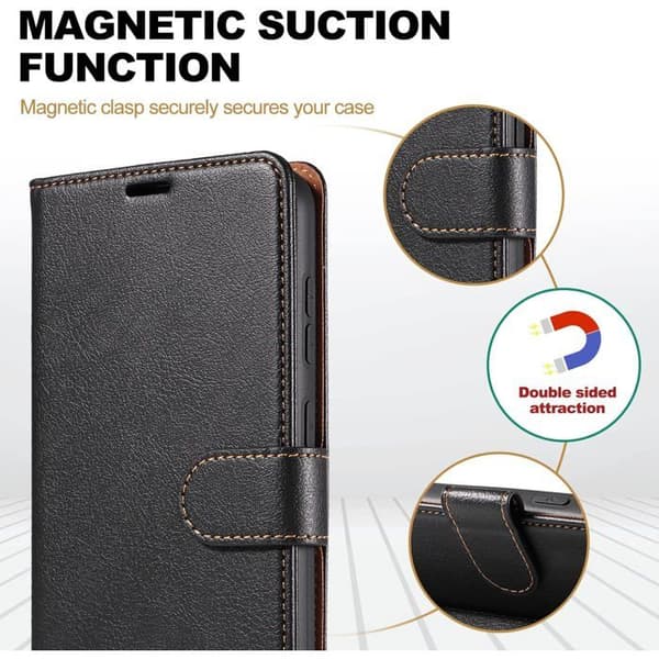 Pung Etui - 1 Stykke - PU Læder - Magnetisk Stødsikker Beskyttelse - Til Oppo A96 A76 A36 Realme 9i - Sort