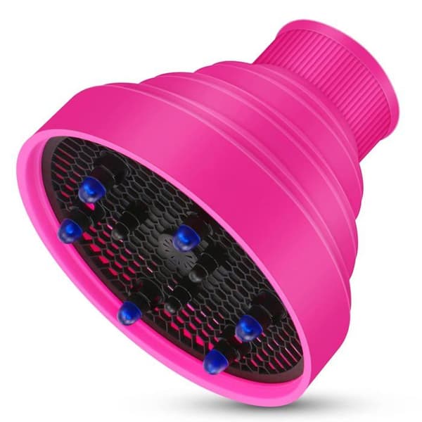 Sammenfoldelig rejsehårdiffuser, bærbart hårtørrertilbehør, kompatibel med 1,65 til 1,77 tommer busser (pink)