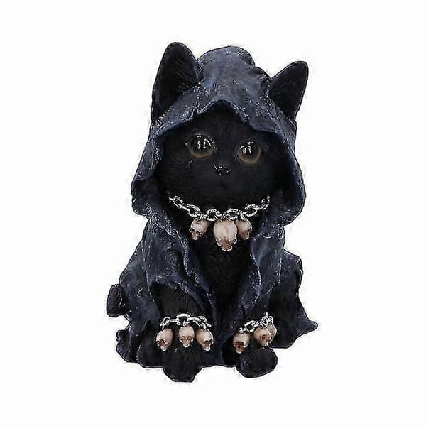 Sød kattefigur - Halloween kattepynt gave Sort 1 stk