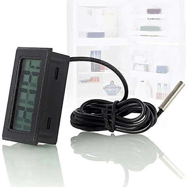 Kylskåpstermometer, Digital LCD-termometer med 2M extern sond för kyl- och frysskåp
