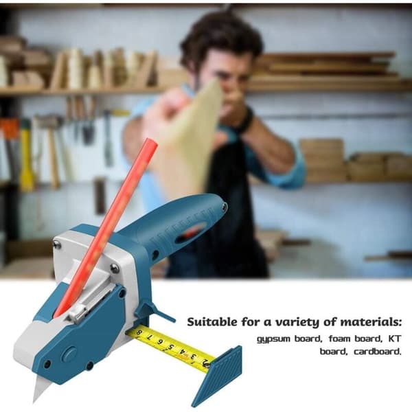 Gipspladeskærer – 5 udskiftningsblade – Præcis skæring til gipsplader og KT-paneler – Ergonomisk