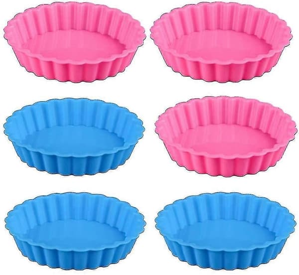 Silikon kakeformer runde gjenbrukbare terteformer non-stick mini paiformer bakeutstyr