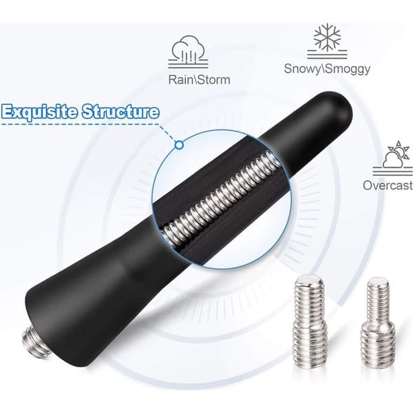 AUTOPARTS Universal Kort 65 mm Bilantenne - Modificeret Kulfiberstil - Sort