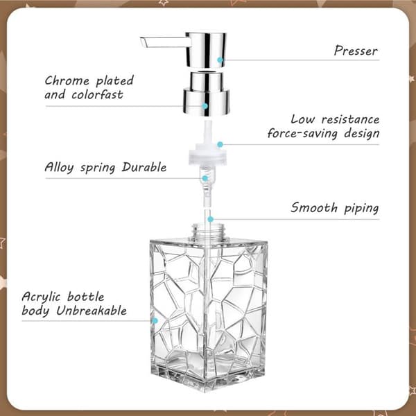 Sæbedispenser - Akrylglas - Trykknap sæbedispenser - Transparent brun