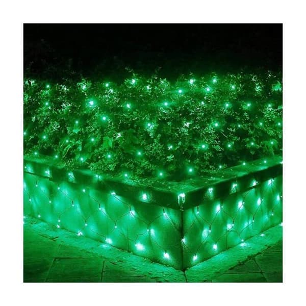 192 LED-nettlys 3M x 2M 8 moduser Vanntett for jule- og hagedekorasjon Grønn YYV