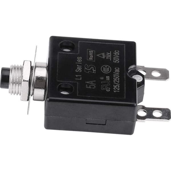 5A afbryder med valgfri termisk nulstillingskontakt, 125-250V AC 50V DC trykknapafbryder til beskyttelse mod...