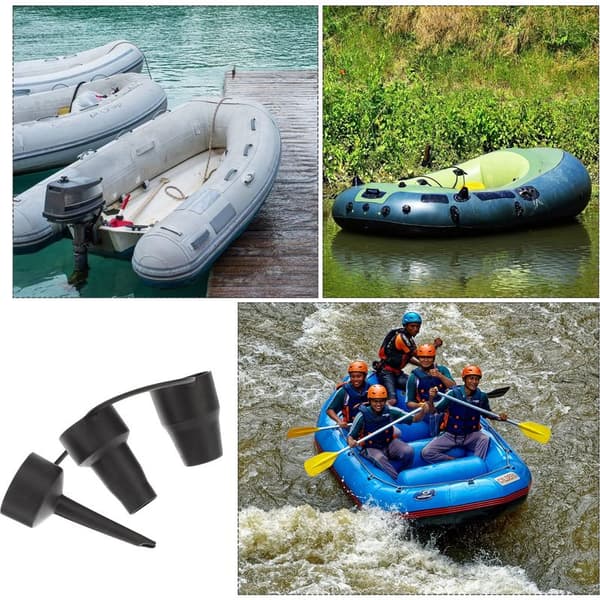 Set med 2 elektriska luftpumpar, luftpumpsadapter, 3 storlekar, utbytesmunstycken, bärbar adapter, svart