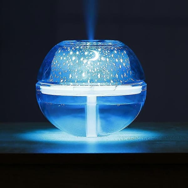 USB Farverig LED Projektorlampe Luftfugter Krystal Projektionslampe Natlys