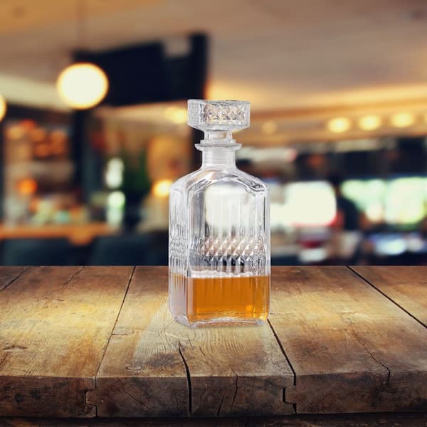 Relaxdays Glas Whisky Karaffel, Karaffel til Whisky, Cognac, Rom, Gin, Brandy, Klar