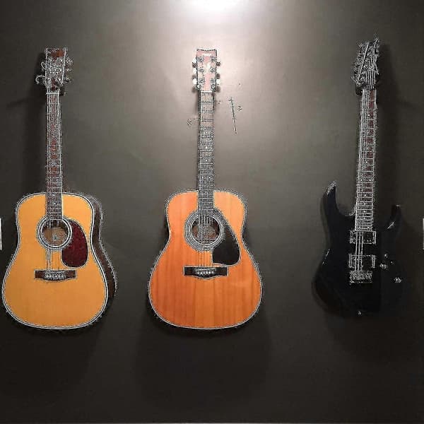 5-pack svart gitarrhängare väggfäste display med skruvar passar gitarrer [JKW]