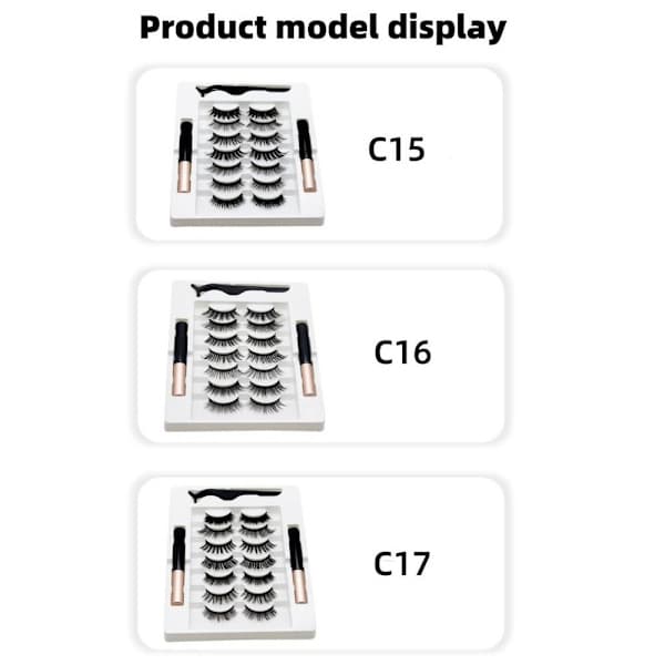 Magnetiska ögonfransar Eyeliner Kit 7 par lösögonfransar FLYING Eyeliner C17