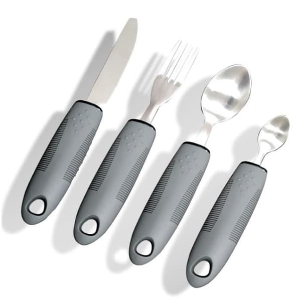 Bordbestikksett - 4 deler - Ergonomisk - Sklisikkert - Rustfritt stål - For eldre