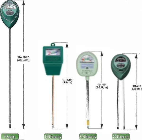 XLUX Jordfugtighedsmåler – Lang probe hygrometer til potteplanter, blomster og have