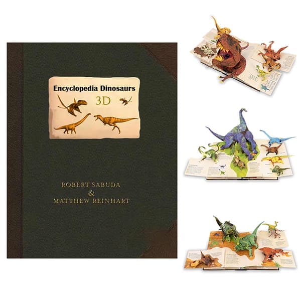 3D Encyclopedia Prehistorica Dinosaurs, Morsom Dinosaurleksikon 3D-bilde Pop Up-bok