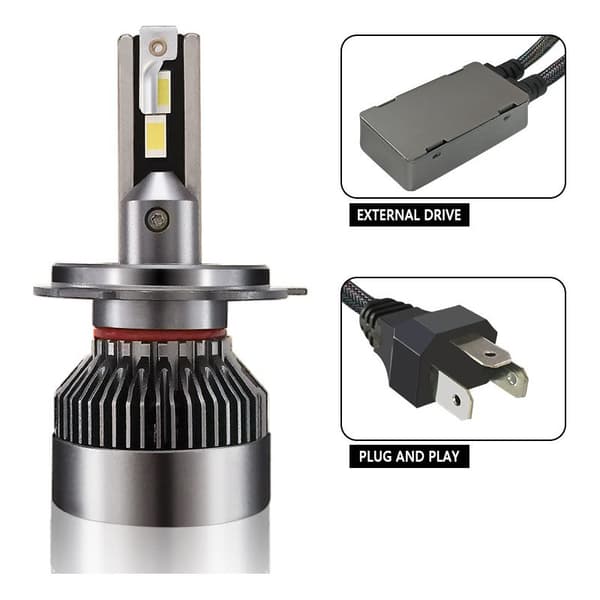 H1 LED-lampor 30000LM 200W för 24V bilar, 6000K vit