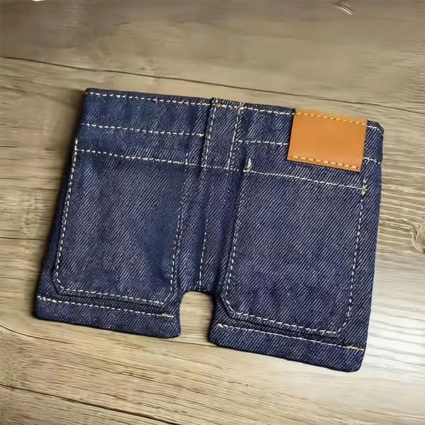 Fickbyxor Mini Jeans Plånbok, Vikbar Jeansformad Växelväska Korthållare Plånböcker, Bärbara Retro Byxplånböcker
