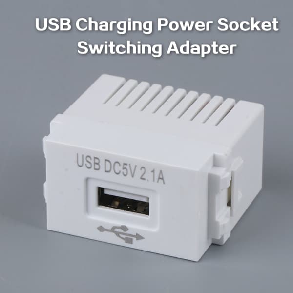 USB-strømforsyningsmodul 220V 5V transformer switch-adapter hvid