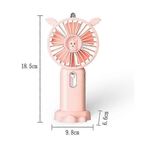 Håndholdt ventilator, USB-bordventilator, til rejsekontor, værelse, husholdning - Pink