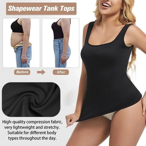 Shapewear mavekontrol tanktop kompression tanktoppe til kvinder M
