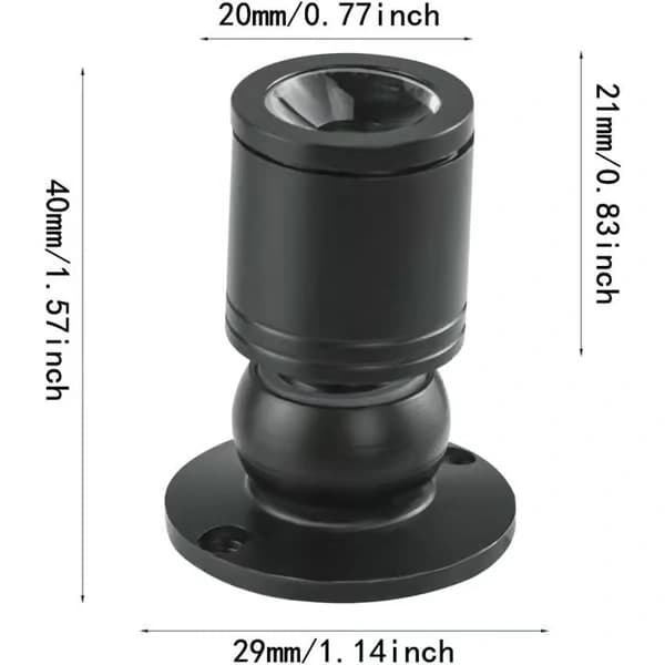 Mini innfelt LED-spotlight 1W – 10-pakning, svart, varmhvit, 360° arm, transformator inkludert