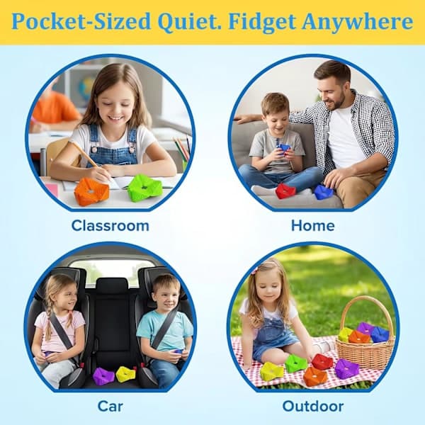 Sensorisk Flip Cube – Tekstureret Fidget Legetøj til Børn og Voksne med Angst, Autisme, ADHD, Stille Skrivebordslegetøj