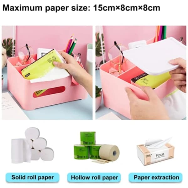 Hemmakontor Förvaring Skrivbord Brevpapper Organizer Box Blå 24.5*17.5*10.6cm Rosa rosa
