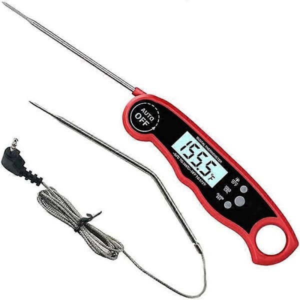Digital termometer ugn dubbel sond matlagningstermometer med larmfunktion lämplig för kött, mat