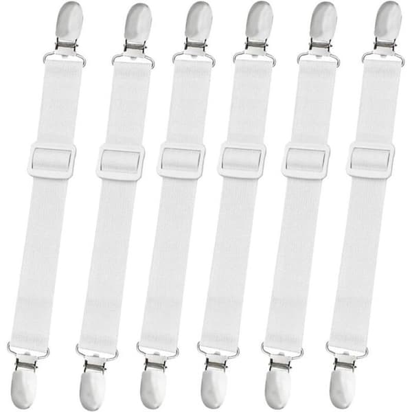 Set med 8 elastiska klämmor för lakan, säkra lakan och madrasser