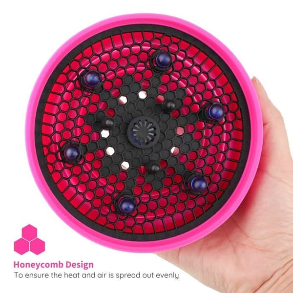 Sammenfoldelig rejsehårdiffuser, bærbart hårtørrertilbehør, kompatibel med 1,65 til 1,77 tommer busser (pink)