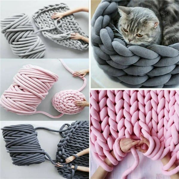 450g DIY Chunky Garn Blødt Tykt Armstrik Roving Hæklet Uldgarn Grøn Chunky Strik
