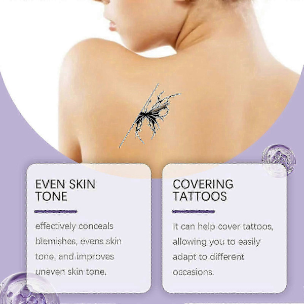 Lämplig för Body Coverage Perfector & Borste, Långvarig Tatueringstäckande Smink 3pcs
