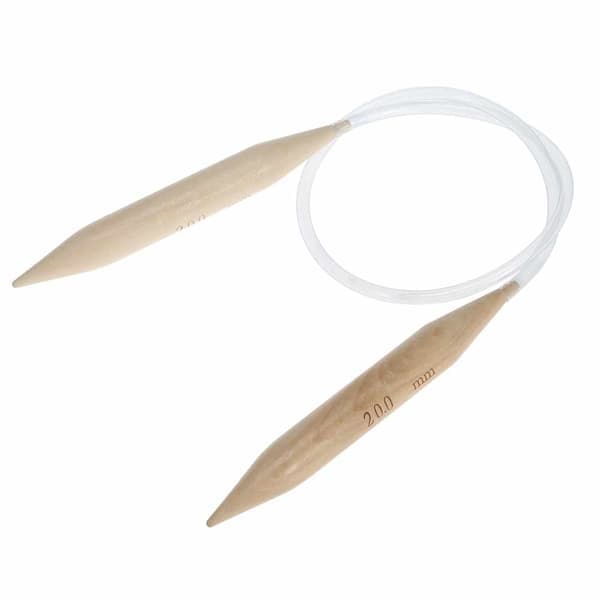 Stora 20 mm cirkulära stickor i trä för bekväm stickning och garnhantering