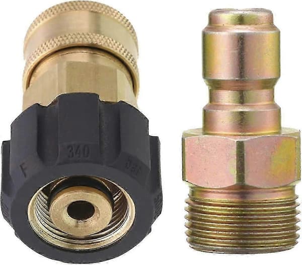 Højtryksrenseradapter, 9,5 mm lynkoblingssæt, M22 14 mm til M22, metrisk fitting 5000 Psi