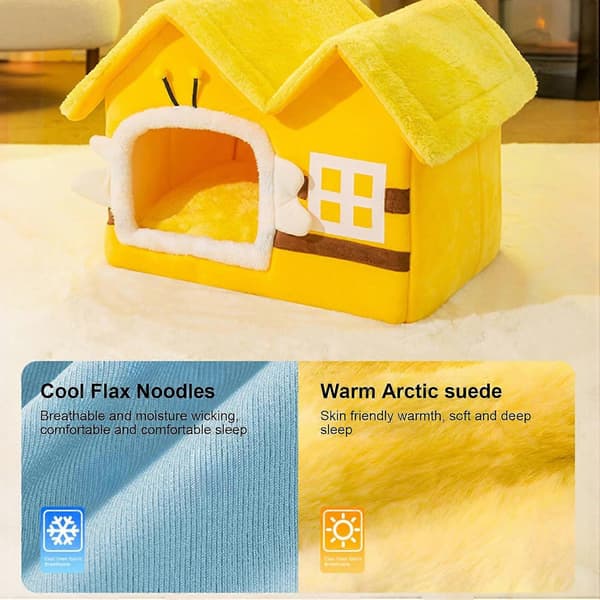 Kattesenghule, Bee Double Top Kattesenghule, Avtakbar og vaskbar, Fire årstider Universal kattehus høst og vinter