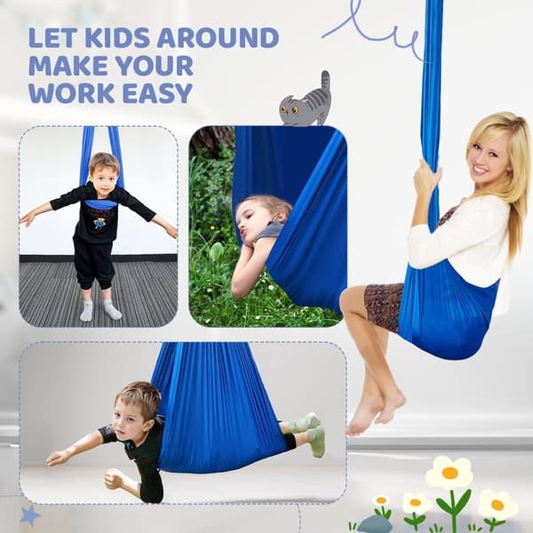 Terapeutisk sensorisk gunga 100 x 280 cm – 80 % polyester stretchtyg – Väggfäste ingår – För barn och vuxna