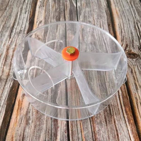 Fuglelegetøj - 1 Stykke - Polycarbonat - Roterende Fødesøgningshjul - Papegøjebur - 13 cm Gennemsigtig