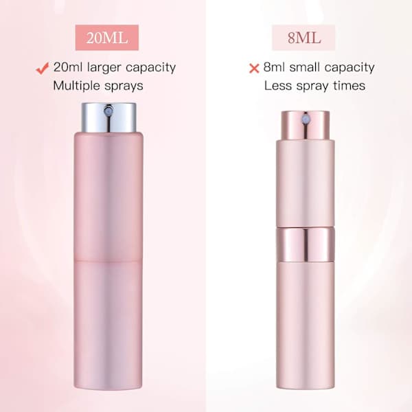 20ML Tom Sprayflaske 3 Dele Parfumeforstøver, Spray Cologne Flaske, Rejsespray Sølv, Pink, Sort