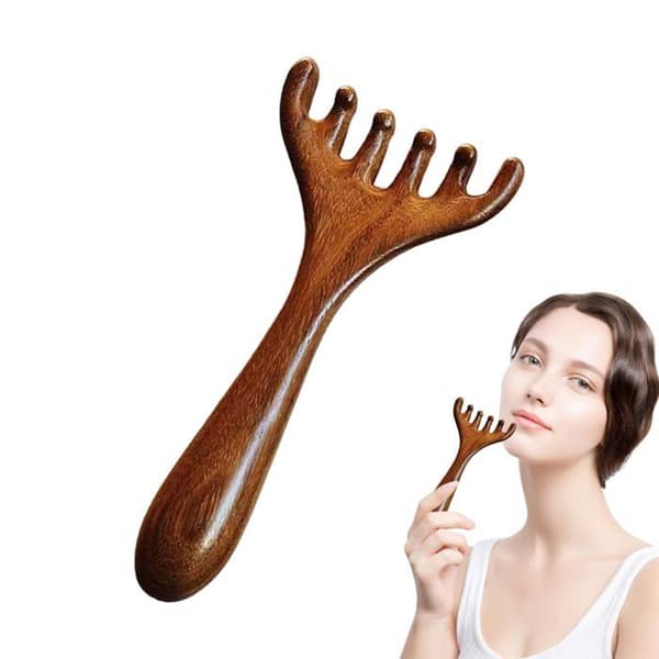 Hovedmassagekam i træ, hovedbundsmeridianmassage, blodcirkulation