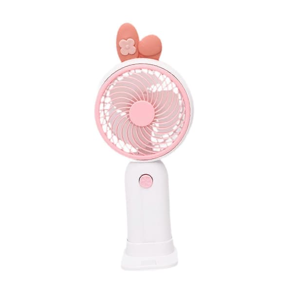 Bærbar Håndholdt Ventilator Mini Bærbar Ventilator Genopladelig Ventilator med Base Køleventilator White Rabbit Ears