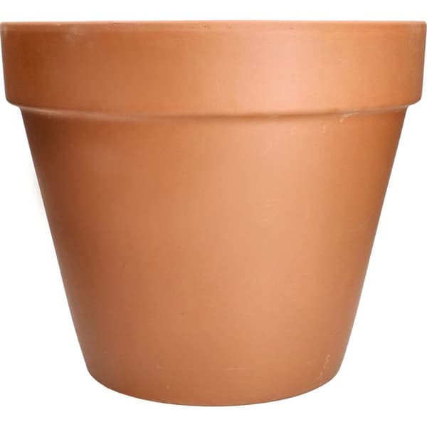 Sett med 4 terrakotta blomsterpotter - 13 cm - Med kant - For innendørs og hagebruk