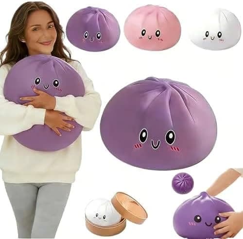 Kæmpe Dumpling Sød Squishy Stressbold, Jumbo Blød Langsomt Stigende Dumpling Stressbold, Stor Dumpling Sød Squishy, Stressaflastende Skrivebordslegetøj til Konto