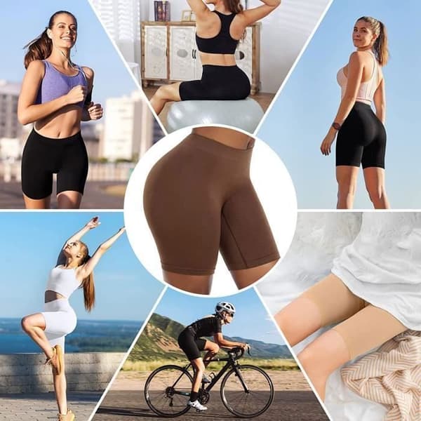 Bomullsshorts for kvinner, lange boksershorts, leggings, boksershorts, 4-pakning S