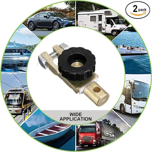 2 stk. 12V 24V Batteriafbryder, Bilbatteri Terminal Afbryder Isolator med Knap, Sort, til Bil, Lastbil, Båd