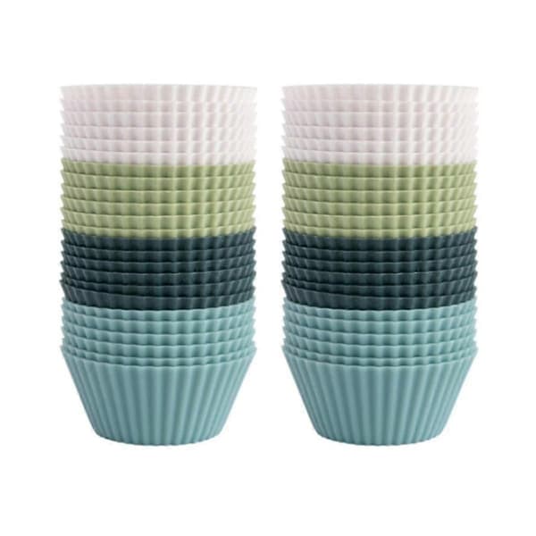Silikone bageforme, genanvendelige cupcakeforme, 48-pak kageforme, standardstørrelse muffinforme, opvask