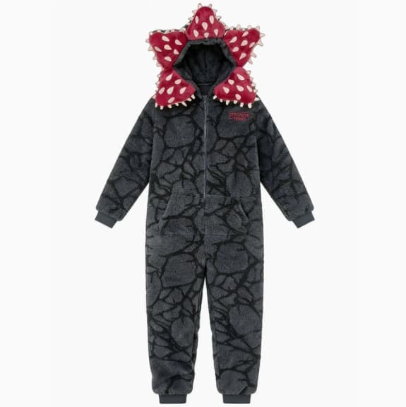Demogorgon Kostym Onesie - Stranger Things Fleece Pyjamas, Varma Halloween Jul Sovkläder S