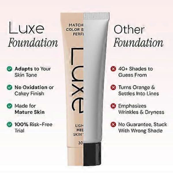 Luxe matcher hudfarve og tekstur perfekt 30ml forskning farveskiftende foundation medium