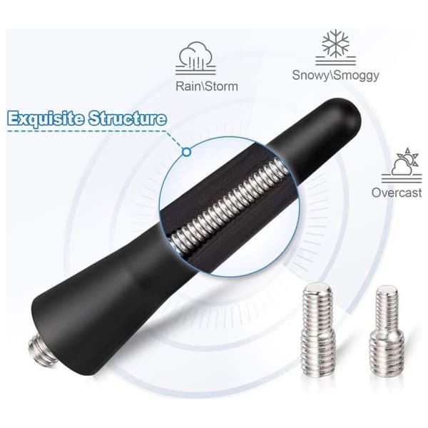AUTOPARTS Universal Kort 65 mm Bilantenne - Modificeret Kulfiberstil - Sort