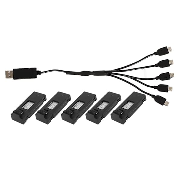 5 stk. 3,7V 1800mah lithium dronebatterier - Fjernstyrede flymodeller Tilbehør med ladekabel